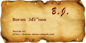 Boros János névjegykártya