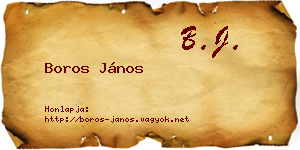 Boros János névjegykártya