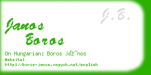 janos boros business card